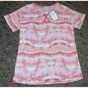Viamor Shirt Womens S Pink Tie Dye Blouse Top Boutique Color Me Happy Ladies NWT